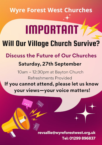 10am Sat September 27th at Bayton Church