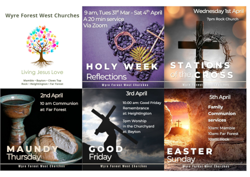 Details of the Lent Reflections activities in the Muddy Boots area 